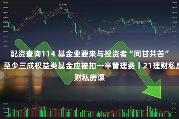 配资查询114 基金业要来与投资者“同甘共苦”了，至少三成权益类基金应被扣一半管理费丨21理财私房课