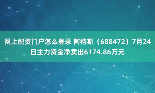 网上配资门户怎么登录 阿特斯（688472）7月24日主力资金净卖出6174.86万元